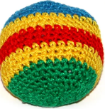 Hakysák míček footbag 6cm háčkovaný textilní v sáčku - 