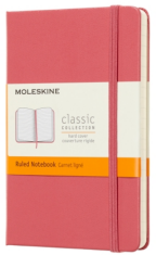Moleskine - zápisník tvrdý, linkovaný, růžový S  - 