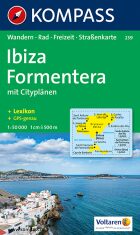 Ibiza, Formentera mit Cityplänen 1:50 000 / turistická mapa KOMPASS 239 - 