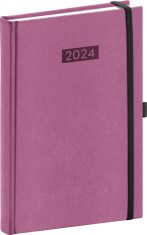 Diář 2024: Diario - růžový, denní, 15 × 21 cm - 