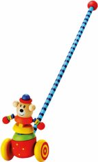 Dřevěná tahací hračka: Medvěd na tyči (Defekt) - 