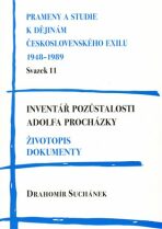 Inventář pozůstalosti Adolfa Procházky. Životopis. Dokumenty - Drahomír Suchánek