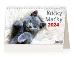 Kalendář stolní 2024 - Kočky/Mačky - 