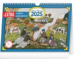 NOTIQUE Stolní kalendář Josef Lada s extra velkým kalendáriem 2025, 30 x 21 cm - 