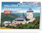 NOTIQUE Stolní kalendář Malebná zákoutí Česka 2025 s extra velkým kalendáriem, 30 x 21 cm - 