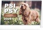 NOTIQUE Stolní kalendář Psi – Psy CZ/SK 2025, 23,1 x 14,5 cm - 