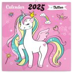 NOTIQUE Poznámkový kalendář Šťastní jednorožci 2025, 30 x 30 cm - 