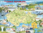 Puzzle MAXI - Mapa Česko  atraktivní místa/77 dílků - 