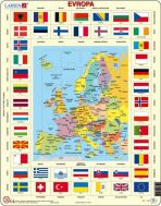 Puzzle Vlajky a politická mapa Evropy - 