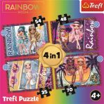 Trefl Puzzle Rainbow High: Módní panenky 4v1 (35,48,54,70 dílků) (Defekt) - 