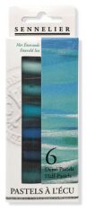 Sada suchých pastelů Sennelier 6ks polovičních, Emerald Sea - 