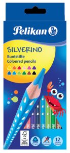 Pastelky Silverino 12 barev, trojhranné - 
