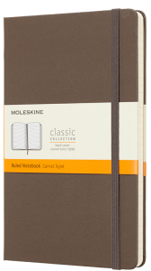 Moleskine - zápisník tvrdý, linkovaný, hnědý L  - 