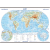 Svět - školní nástěnná fyzická mapa 1:26 mil./136x96 cm