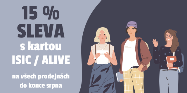 Sleva 15 % s průkazy ISIC / ALIVE