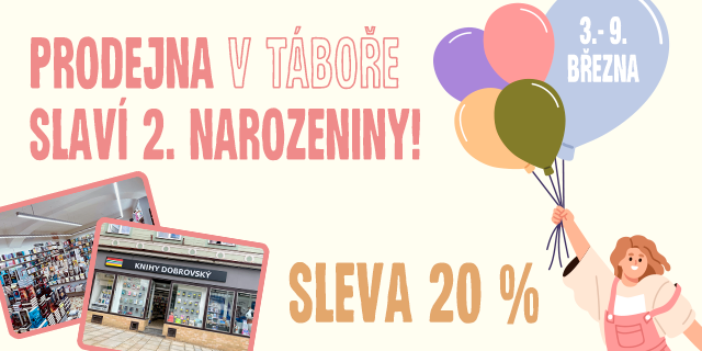 Knihkupectví v Táboře má narozeniny a vy slevu 20 %