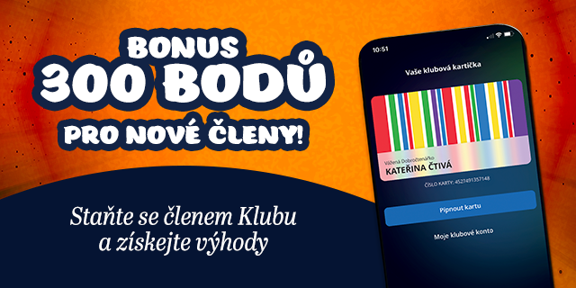 Staňte se členem našeho klubu a získejte 300 bodů na uvítanou