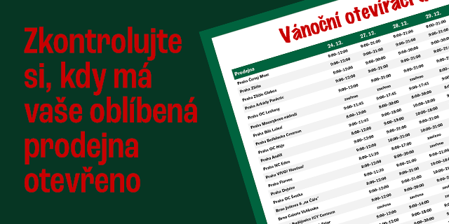 Vánoční otevírací doba našich knihkupectví