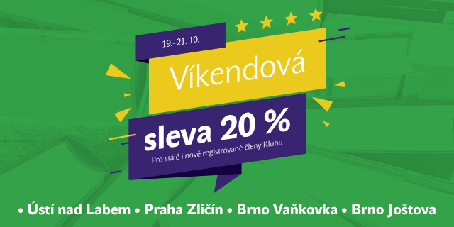 Sleva 20 % pro členy klubu – ZLIČÍN, ÚSTÍ NAD LABEM, BRNO
