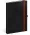 Notes - Vivella Classic černý/oranžový, linkovaný, 15 x 21 cm - 