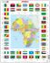 Puzzle MAXI - Mapa Afriky + vlajky/70 dílků - 