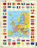 Puzzle MAXI - Mapa Evropy + vlajky/70 dílků - 
